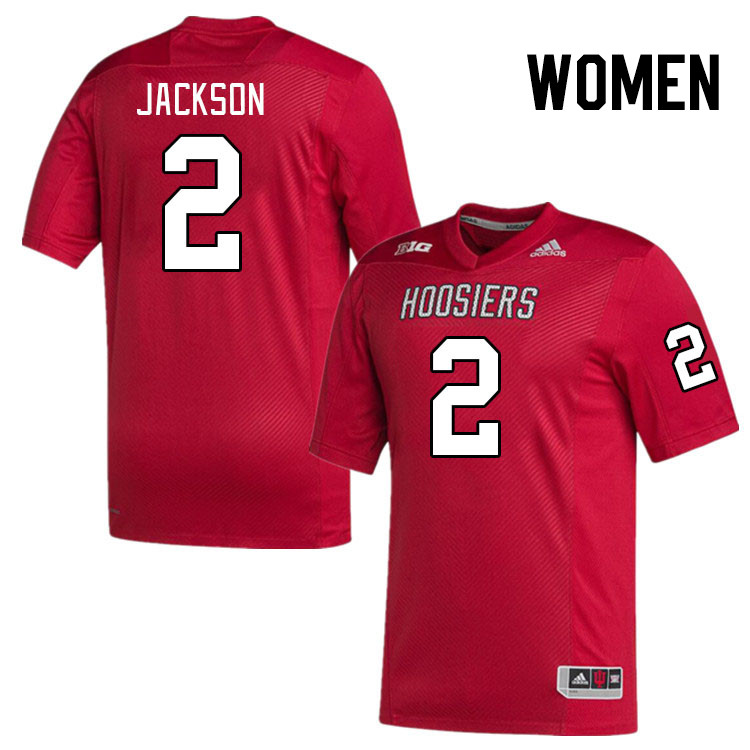 Women #2 Tayven Jackson Indiana Hoosiers College Football Jerseys Stitched-Red